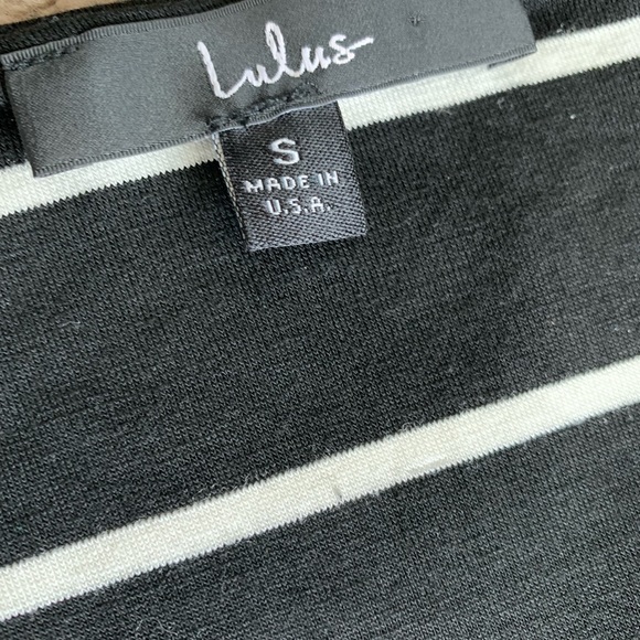 Black Striped Short Sleeve Two-Piece Mini Dress NWOT - Picture 3 of 8